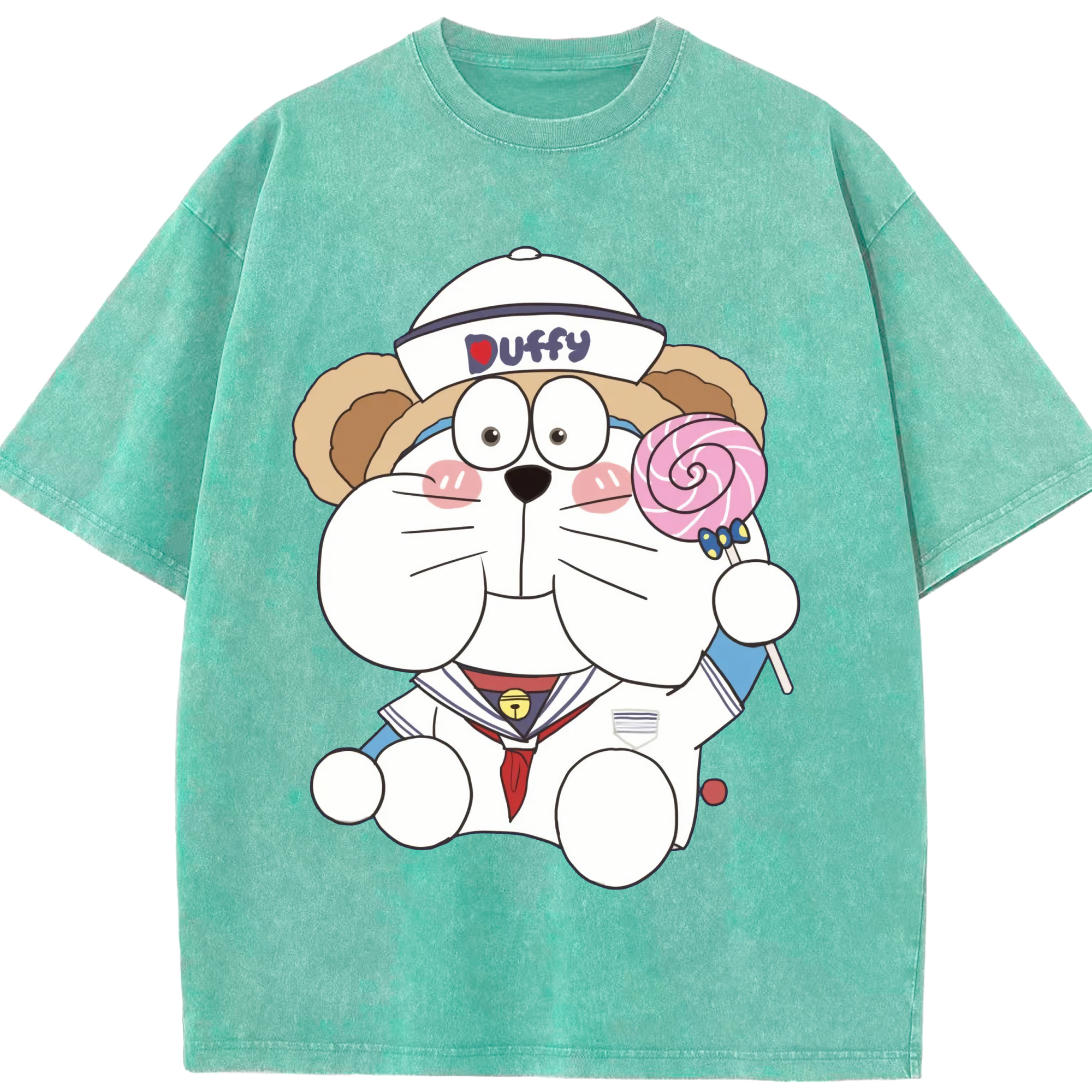 （画像用） ドラえもん Doraemon 綿100% ヴィンテージ風 半袖Tシャツ（フロントプリント）
